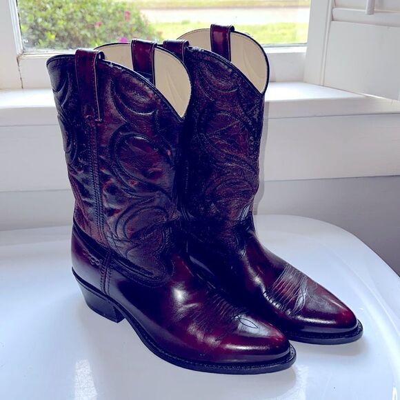 Vintage Dingo dark burgundy cowboy boots - Picture 1 of 13